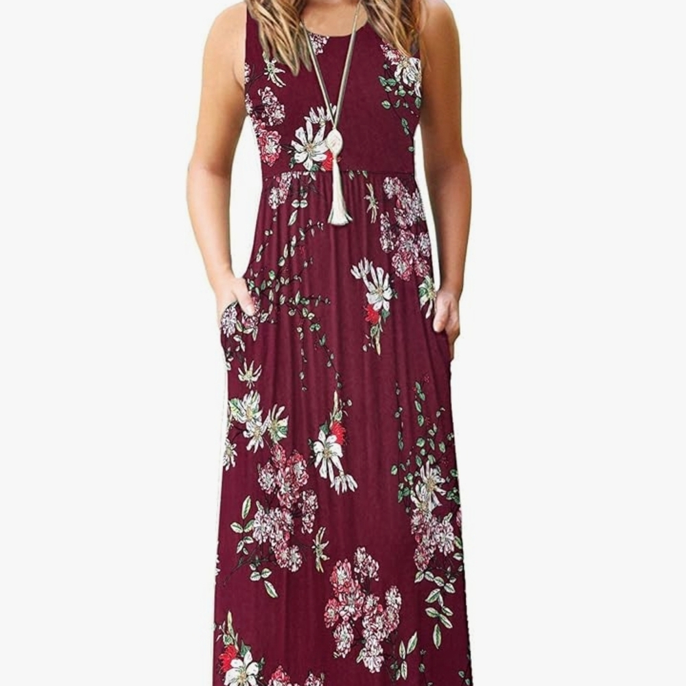 BRAND NEW Floral Burgundy Maxi Dress